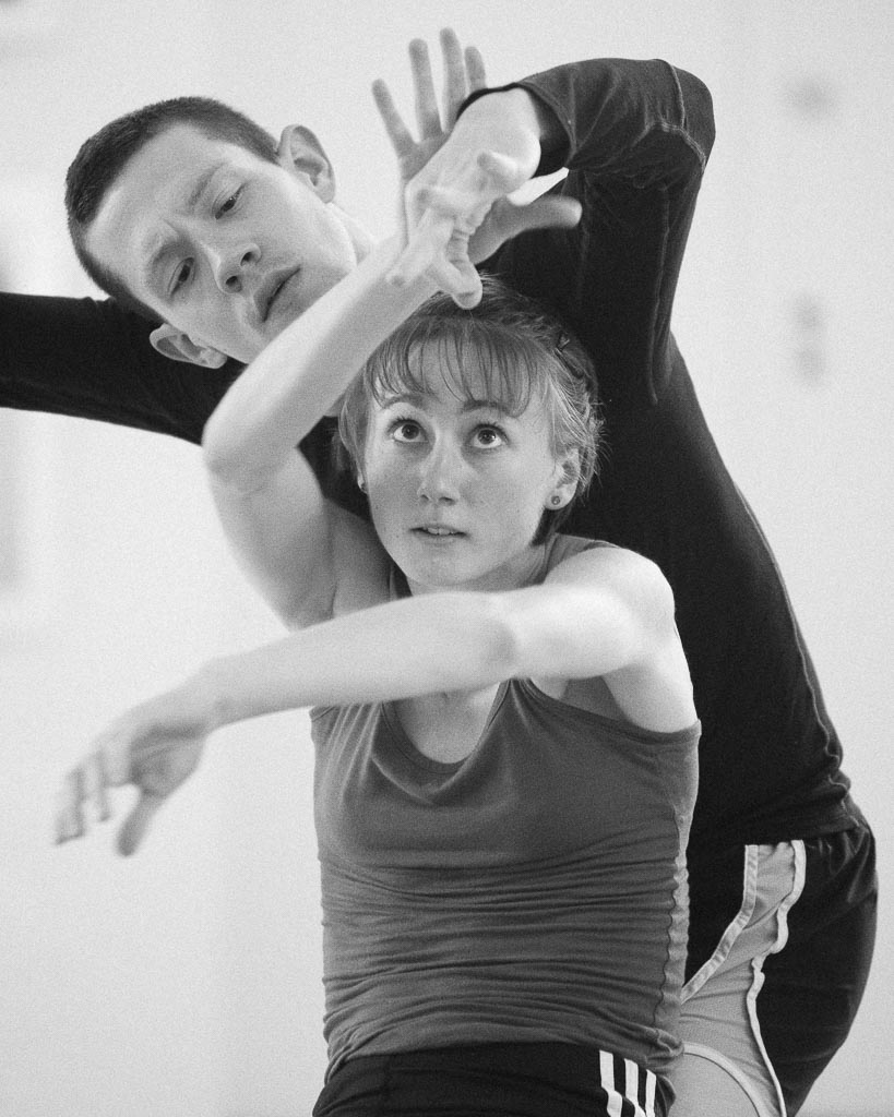Vilte Bacinskaite and Patrick Kilbane parter during rehearsal of Loni Landon's 'Covered' with Northwest Dance Project